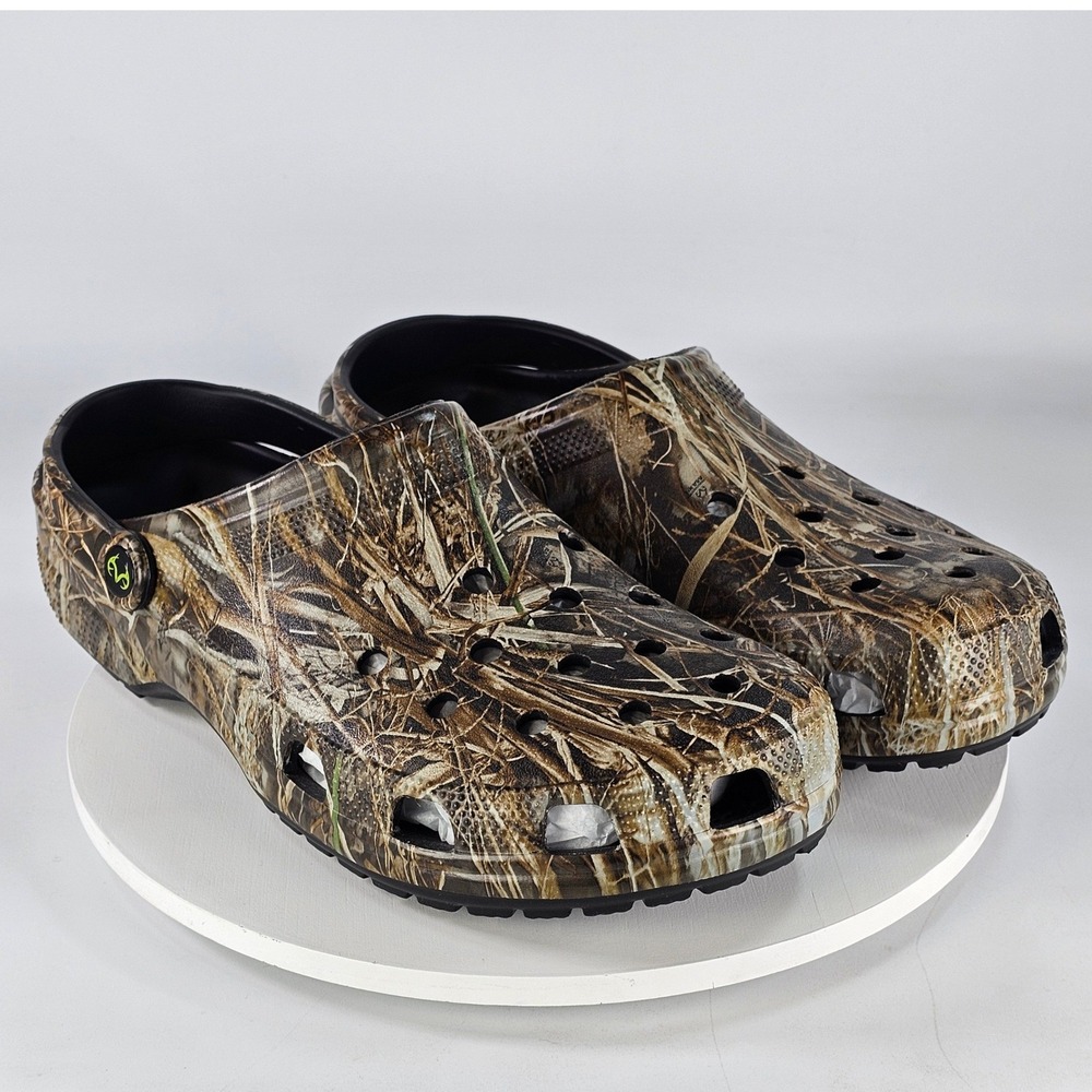 Crocs Classic Realtree Max-4 Camo Clogs Mens Size 13 Brown Camouflage Sandals